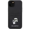 Karl Lagerfeld Saffiano Cardslot Karl&Choupette Metal Pin Back Case for Apple iPhone 15