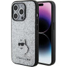 Karl Lagerfeld Fixed Glitter Choupette Logo Metal Pin Back Case for Apple iPhone 15 Pro Max