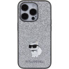Karl Lagerfeld Fixed Glitter Choupette Logo Metal Pin Back Case for Apple iPhone 15 Pro Max