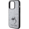 Karl Lagerfeld Fixed Glitter Choupette Logo Metal Pin Back Case for Apple iPhone 15 Pro Max