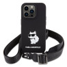 Karl Lagerfeld Crossbody Silicone Choupette Back Case for Apple iPhone 15 Pro Max