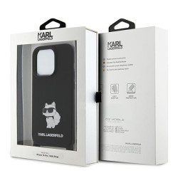 Karl Lagerfeld Crossbody Silicone Choupette Back Case for Apple iPhone 15 Pro Max