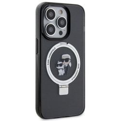 Karl Lagerfeld Ring Stand Karl&Choupettte MagSafe Back Case for Apple iPhone 15 Pro