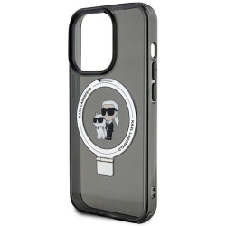 Karl Lagerfeld Ring Stand Karl&Choupettte MagSafe Back Case for Apple iPhone 15 Pro