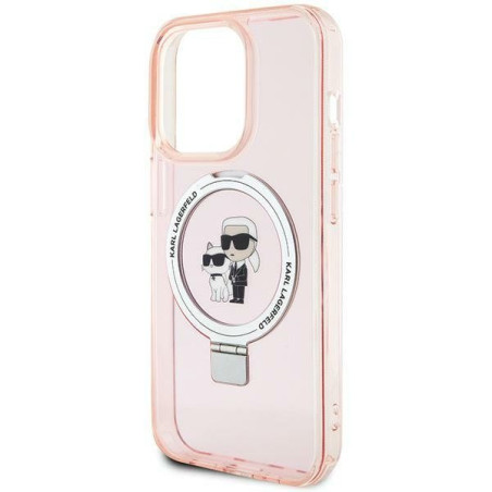 Karl Lagerfeld Ring Stand Karl&Choupettte MagSafe Back Case for Apple iPhone 15 Pro
