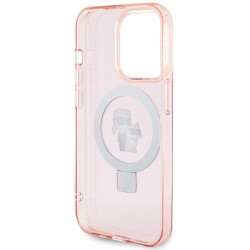 Karl Lagerfeld Ring Stand Karl&Choupettte MagSafe Back Case for Apple iPhone 15 Pro