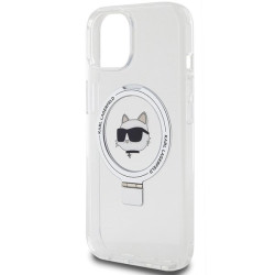 Karl Lagerfeld Ring Stand Choupette Head MagSafe Back Case for Apple iPhone 15