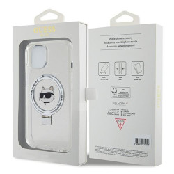 Karl Lagerfeld Ring Stand Choupette Head MagSafe Back Case for Apple iPhone 15