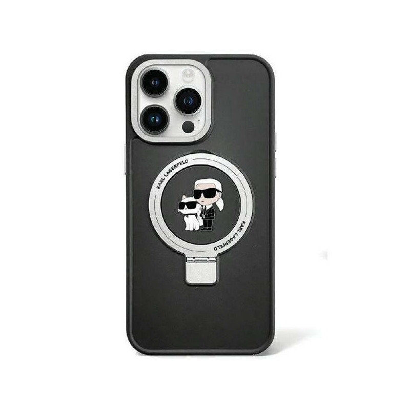 Karl Lagerfeld Ring Stand Karl&Choupettte MagSafe Back Case for Apple iPhone 15
