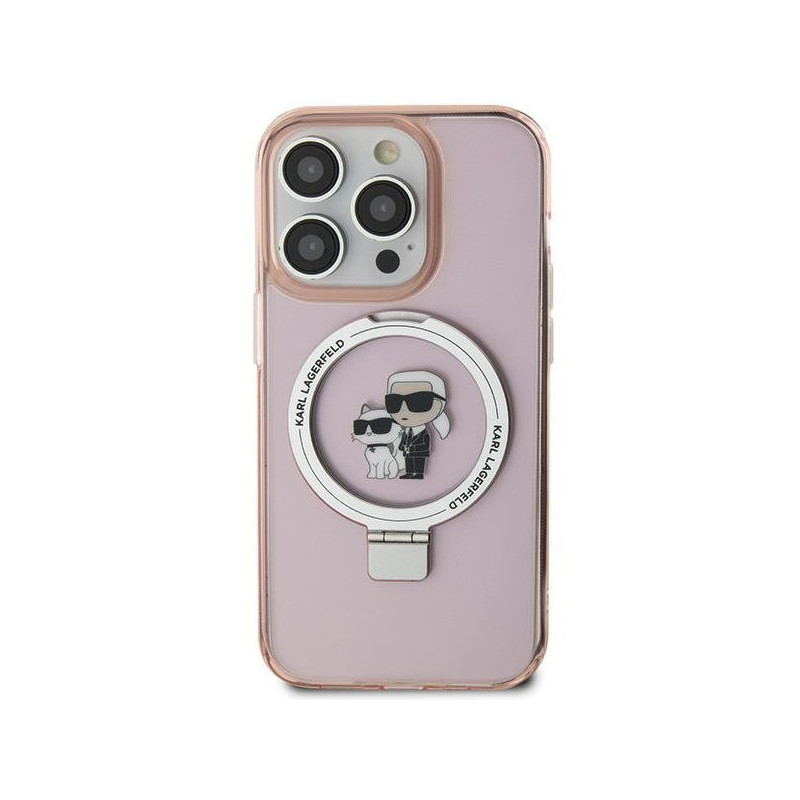 Karl Lagerfeld Ring Stand Karl&Choupettte MagSafe Back Case for Apple iPhone 15