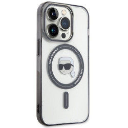 Karl Lagerfeld Ring Stand Karl Head MagSafe Back Case for Apple iPhone 15 Pro Max