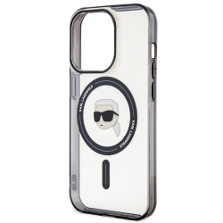 Karl Lagerfeld Ring Stand Karl Head MagSafe Back Case for Apple iPhone 15 Pro Max