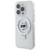 Karl Lagerfeld Ring Stand Choupette Head MagSafe Back Case for Apple iPhone 15