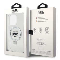 Karl Lagerfeld Ring Stand Choupette Head MagSafe Back Case for Apple iPhone 15