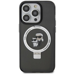 Karl Lagerfeld Ring Stand Karl&Choupettte MagSafe Back Case for Apple iPhone 15 Pro Max