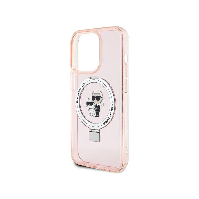 Karl Lagerfeld Ring Stand Karl&Choupettte MagSafe Back Case for Apple iPhone 15 Pro Max