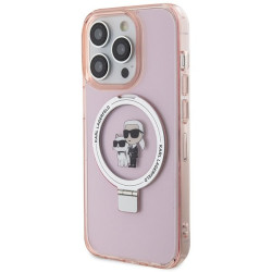 Karl Lagerfeld Ring Stand Karl&Choupettte MagSafe Back Case for Apple iPhone 15 Pro Max