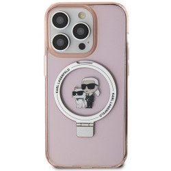Karl Lagerfeld Ring Stand Karl&Choupettte MagSafe Back Case for Apple iPhone 15 Pro Max
