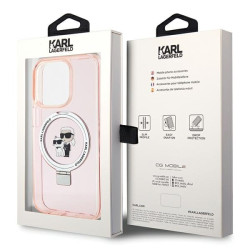 Karl Lagerfeld Ring Stand Karl&Choupettte MagSafe Back Case for Apple iPhone 15 Pro Max