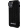 Karl Lagerfeld Rhinestone Logo Metal Plate Back Case for Apple iPhone 15