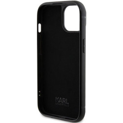 Karl Lagerfeld Rhinestone Logo Metal Plate Back Case for Apple iPhone 15