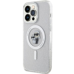 Karl Lagerfeld Karl&Choupette Glitter MagSafe Back Case for Apple iPhone 15 Pro Max