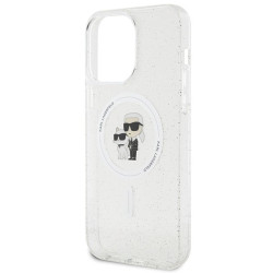 Karl Lagerfeld Karl&Choupette Glitter MagSafe Back Case for Apple iPhone 15 Pro Max