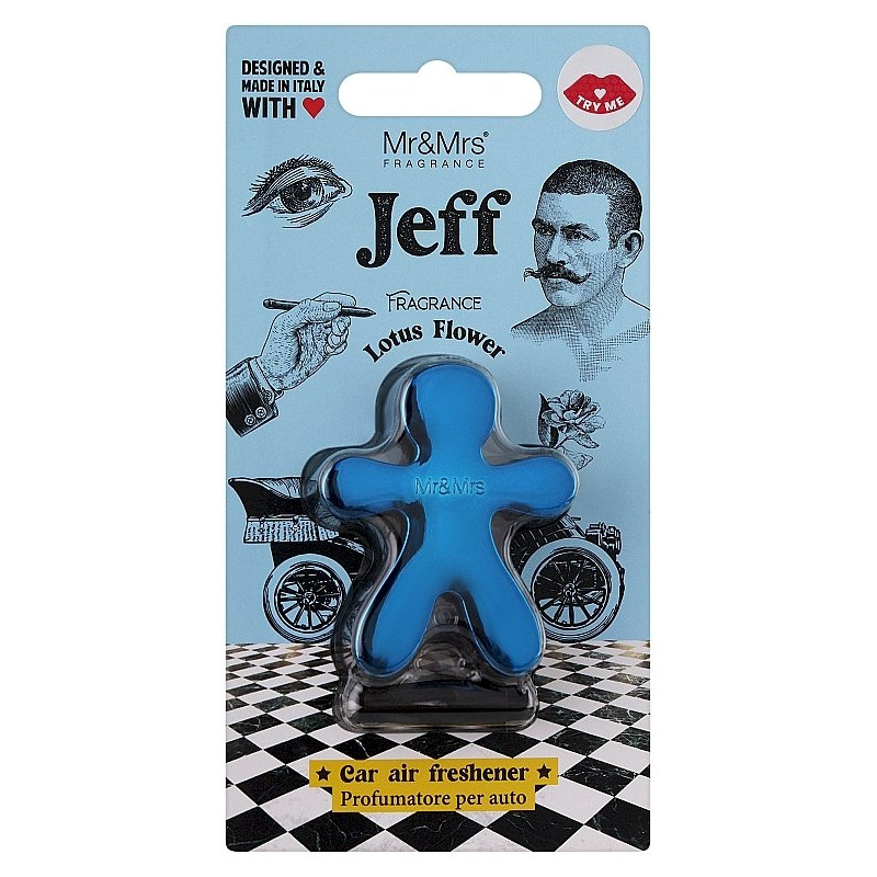 Mr&Mrs Fragrance Jeff Chrome Car Air Freshener Lotus Flowers