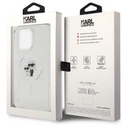 Karl Lagerfeld Karl&Choupette Glitter MagSafe Back Case for Apple iPhone 15 Pro Max
