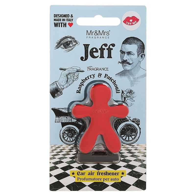 Mr&Mrs Fragrance Jeff Chrome Car Air Freshener Raspberry & Patchouli