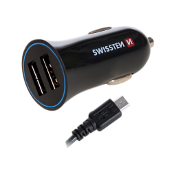 Swissten Car charger 12V - 24V / 1A + 2.1A and Micro USB Cable 1.5m