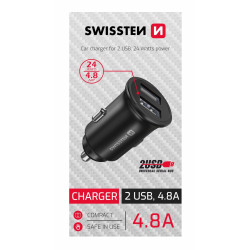 Swissten Car Charger 2x USB 4.8A