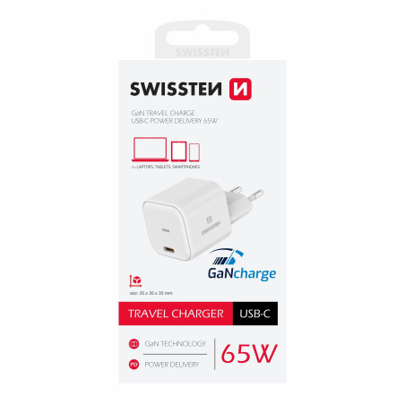 Swissten GaN Travel Charger USB-C 65W