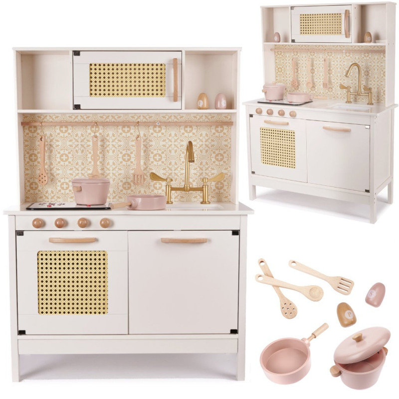 RoGer Children's Wooden kitchen in retro style with accessories