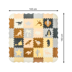 RoGer Children's Soft Carpet Puzzle with Dinosaurs 36 pcs. 143x143cm