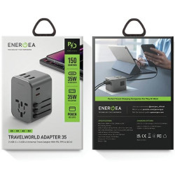 Energea TravelWorld Adapter USB-C PD Universal Adapter 35W