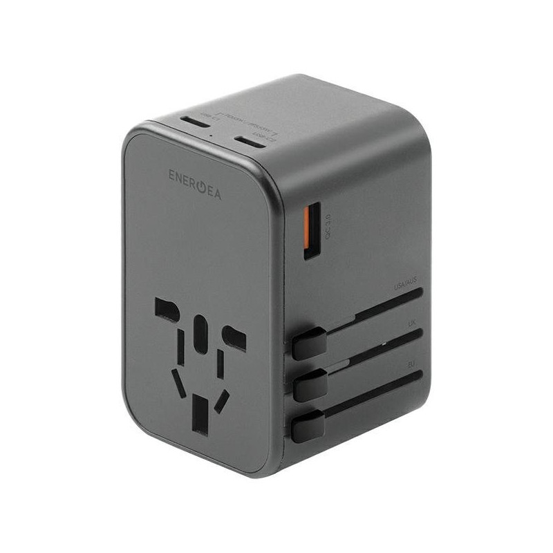 Energea TravelWorld Adapter GaN65 USB-C PD 65W + PPS 55W Universal Adapter