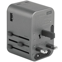 Energea TravelWorld Adapter GaN65 USB-C PD 65W + PPS 55W Universal Adapter