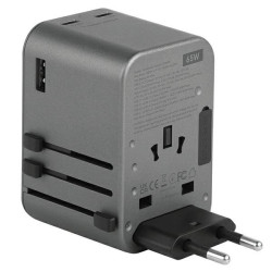 Energea TravelWorld Adapter GaN65 USB-C PD 65W + PPS 55W Universal Adapter