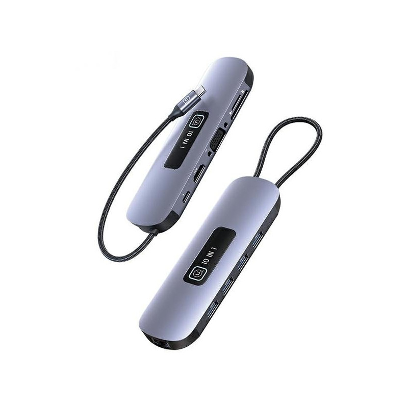 Usams 10in1 Adapter 3x USB 3.0 / TF / SD / USB-C / HDMI / RJ45 / VGA PD100W / Hub