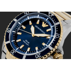 Emporio Armani World Explorer Solar Chronograph AR11738 Silver Blue 42mm