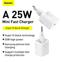 Baseus Super Si Quick Charger 25W with USB-C and Cable USB-C 1m