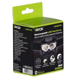 RoGer Headlamp Flashlight 2x LED  500 lm