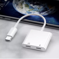 RoGer JH-032 USB-C to 2x USB-C Audio adapter + Charging