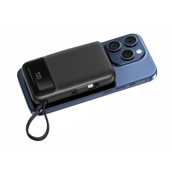 Swissten Power Bank 10000 mAh 20W with Built-In Cables USB-C And Lightning (MagSafe compatible)