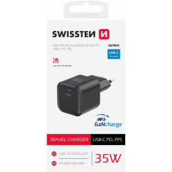 Swissten Travel Charger GaN USB-C 35W PD