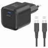 Swissten Travel Charger GaN USB-C 35W PD + Data Cable USB-C - USB-C 1.2m