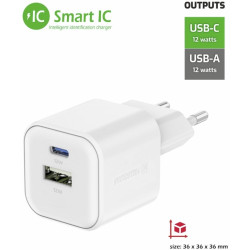 Swissten Travel Charger 12W USB-C / USB-A