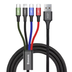 Baseus CA1T4-B01 Fast 4in1 Cable (Lightning, 2x USB-C, microUSB) 1.2m / blakc