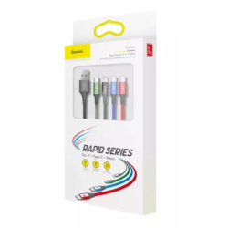 Baseus CA1T4-B01 Fast 4in1 Cable (Lightning, 2x USB-C, microUSB) 1.2m / blakc